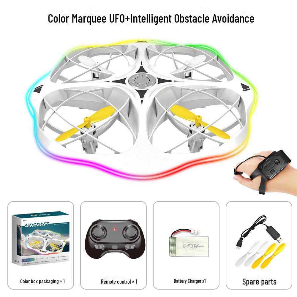 H158 Gravity-Sensing Stunt UFO: LED Mini Remote-Control Flying Saucer with Obstacle Avoidance