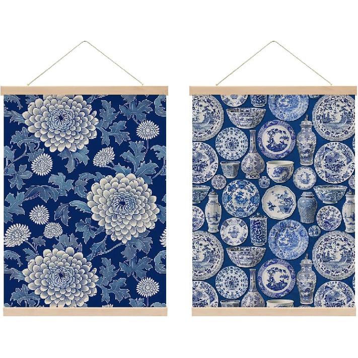 4 Pcs Vintage Japanese Cat Wall Art Hanging Banner, Japanese Noodle Sushi Linen Banner Poster Hanger Wall Decor for Home Kitchen Dining Room Wall