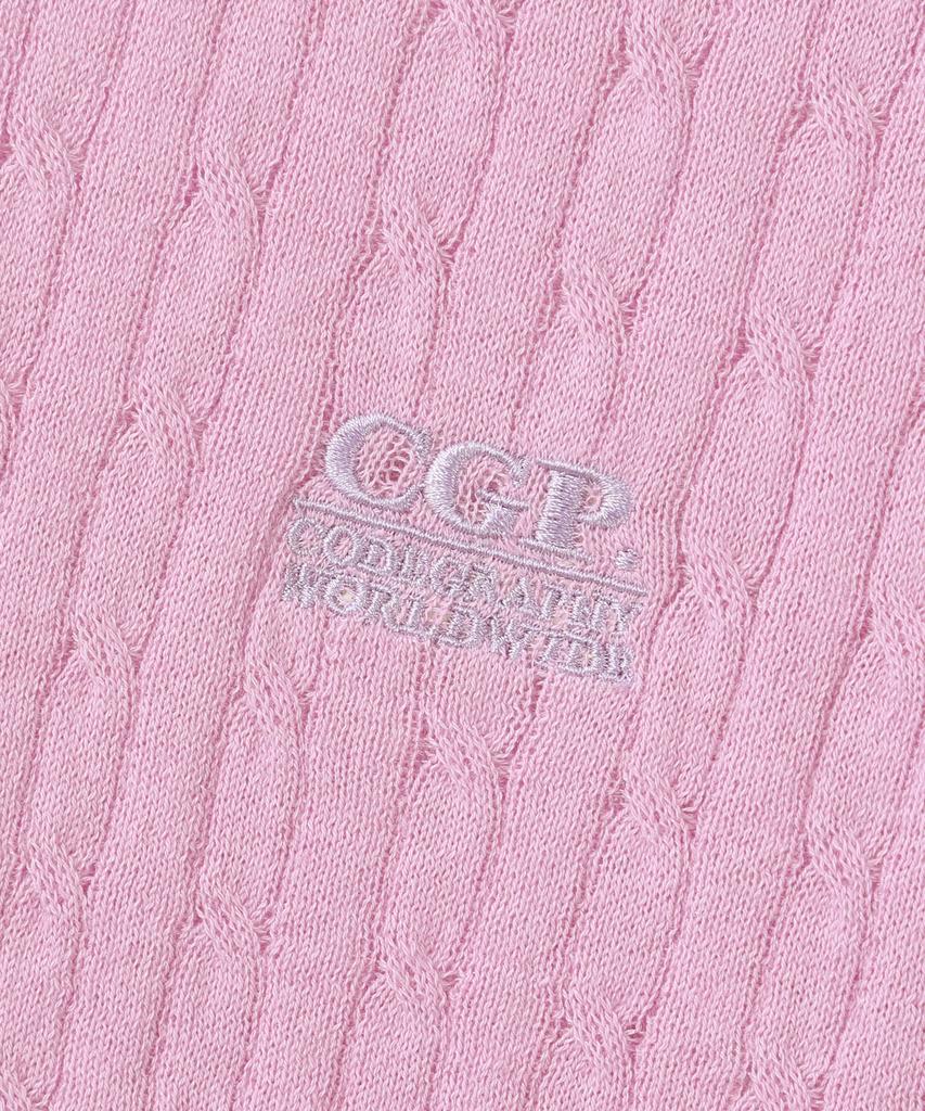 CGP (женщины) Розовый короткий вязаный топ с квадратным логотипом
