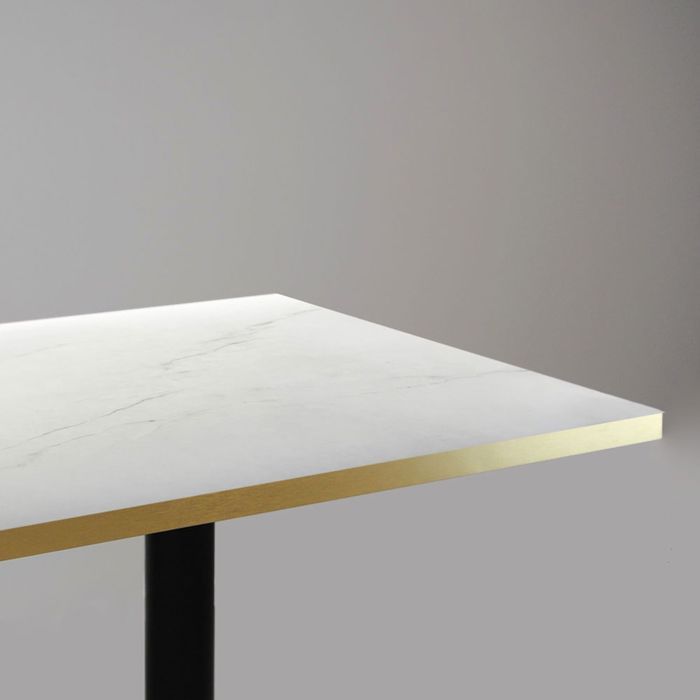 Mange-debout 60 x 60 cm - modèle Milan marbre paros chants laiton