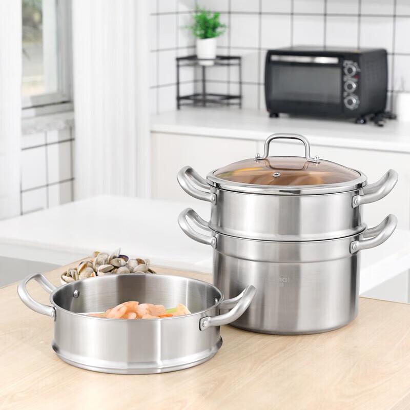 Kangbach 28cm 3-Layer Stainless Steel Steamer Pot