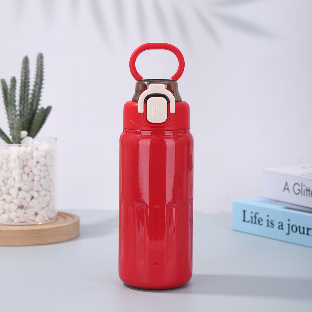 New Stainless Steel Vacuum Thermos Cup Large Capacity with Handle Portable High Appearance Level Men's and Women's Sports Kettle