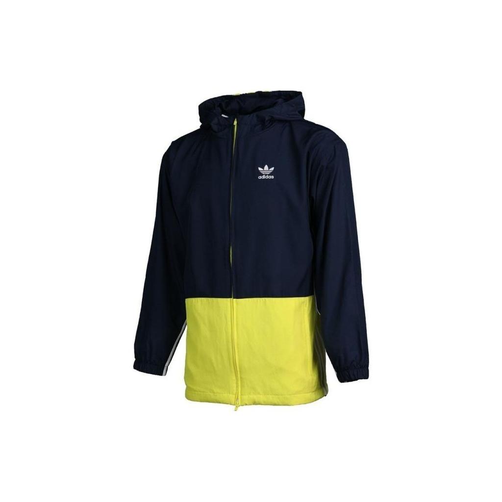 Adidas Повседневная спортивная куртка на молнии с капюшоном и длинными рукавами, винтажный воротник-стойка, унисекс, темно-синяя DP8549