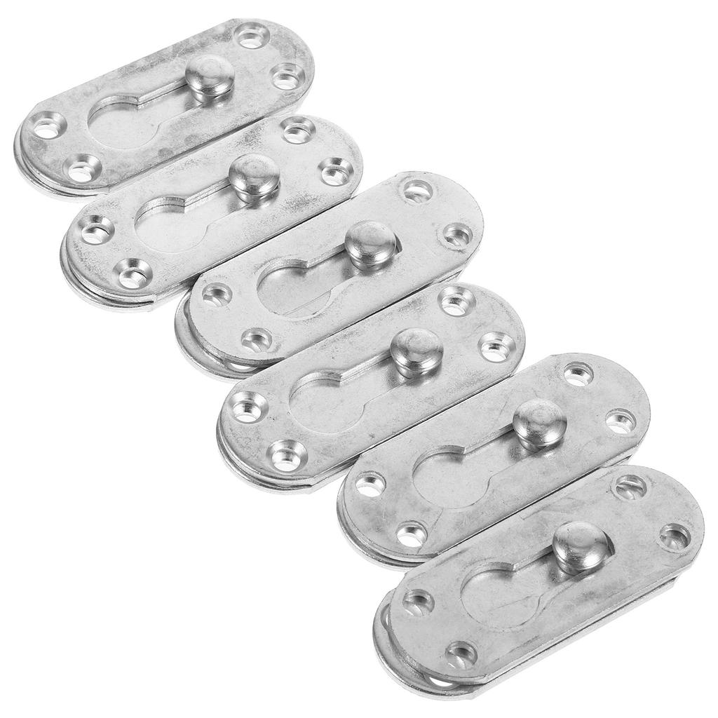 6Sets Versatile Iron Bed Rail Fastener Buckle Connecting Fitting for Bed Frame Rail Headboard Wooden Door Kitchen Cabinet