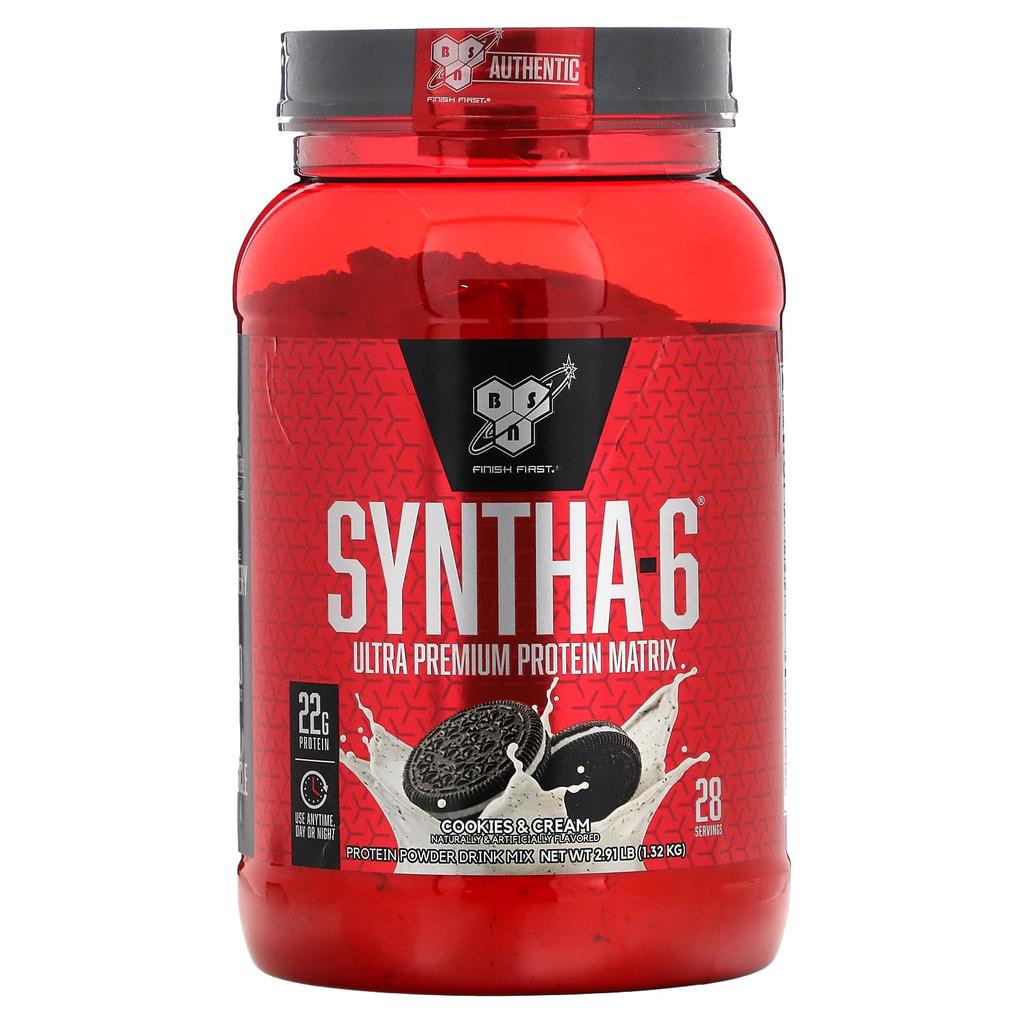 BSN, Syntha-6, Ultra Premium Protein Formulation, Cookies & Cream, 2.91 lbs (1.32 kg)