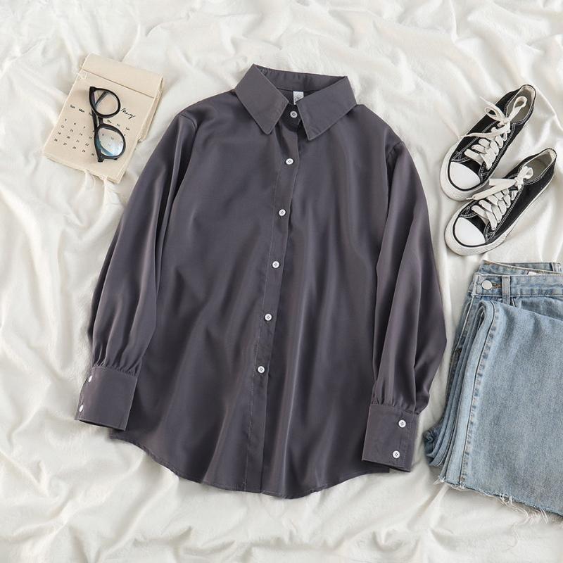 Шифоновая рубашка, женские классические ретро корейские офисные женские элегантные повседневные топы большого размера