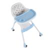 Складной детский стульчик с двойным подносом, бесшумные колеса, регулируемая высота для кормления, экономящая место