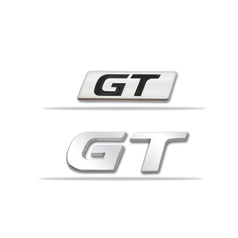 AAWI1 3D Car Sticker GT Logo Metal Emblem Badge Decals compatible compatible for 206 207 307 208 2008 RCZ GT Polo Golf 5 7 Passat B5