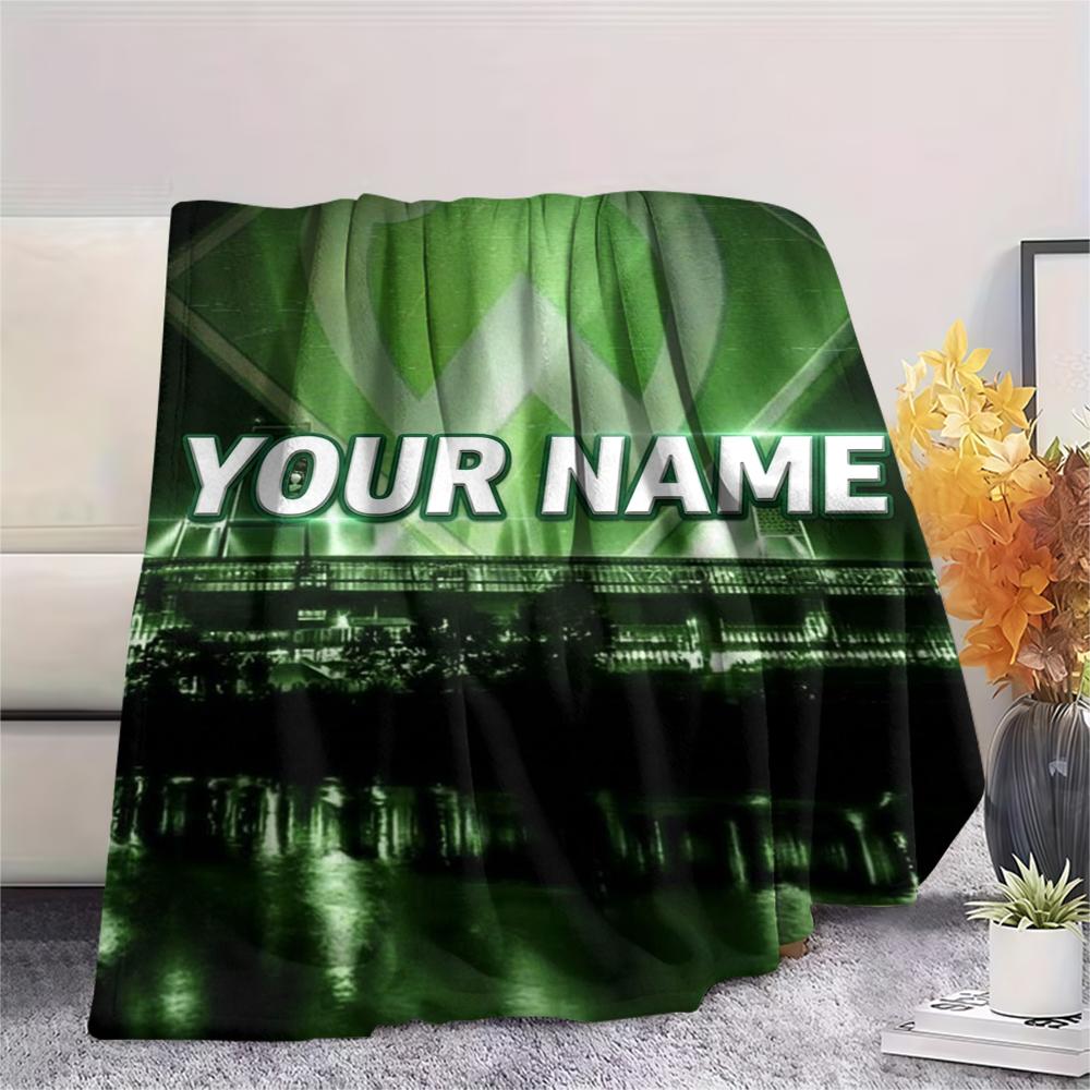 1PC Custom Name SV Werder Bremen Patterned Flannel Blanket Suitable For All Seasons for Home Decor Warmth and Comfort Gifts Holiday Present