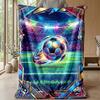 Soccer Ball in Stadium Theme blanket Lightweight Warm Flannel Blanket Decorative Throw Blanket for Home Decoration