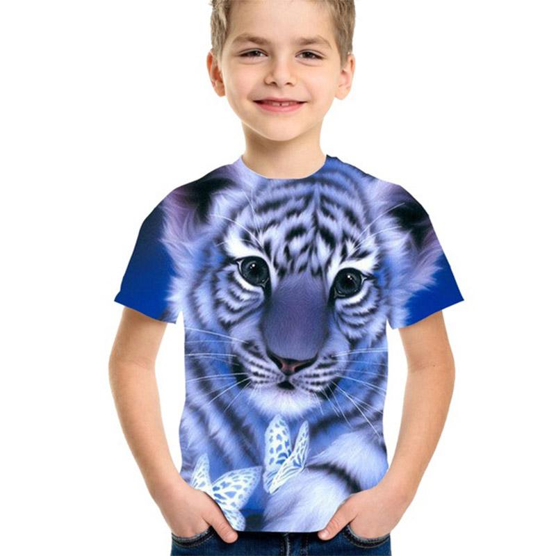 Kids T-shirts Short Sleeve Funny Animals Children Shirt Casual Cartoon Clothes Boys Girls Tee Apparel