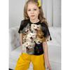 Детская футболка Girl 3D Cute Cats Одежда для девочек Детские футболки Одежда для девочек Детская одежда Топ Лето