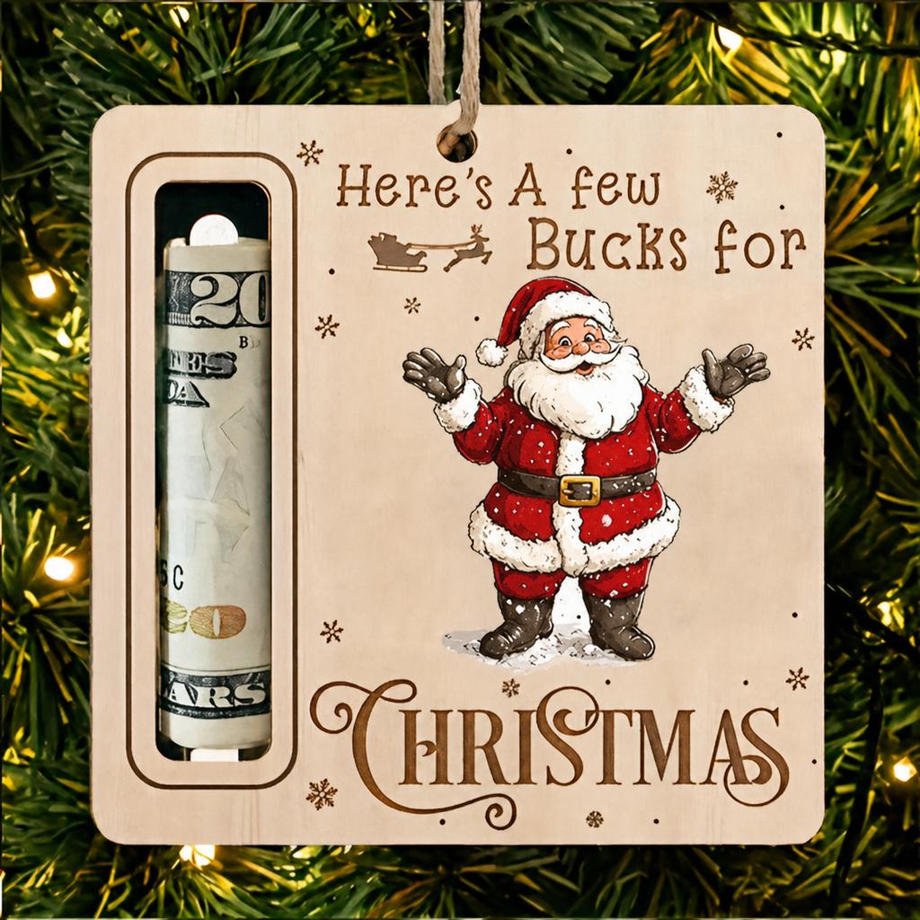 Christmas Tree Ornament Natural Christmas Tree Hanging Decoration Wooden Christmas Cash Holder Creative For Holiday Gifting