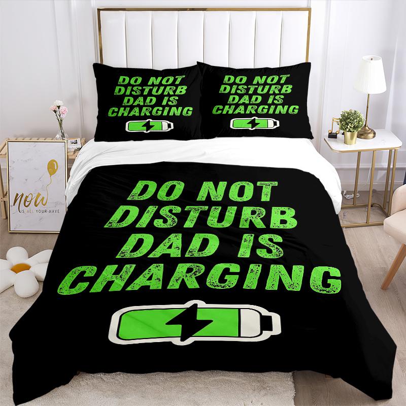 3pcs Do Not Disturb Print Cover Set Ultra Soft, Breathable