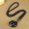 Black Obsidian Pendant: Elegant and Natural Stone Design for Men
