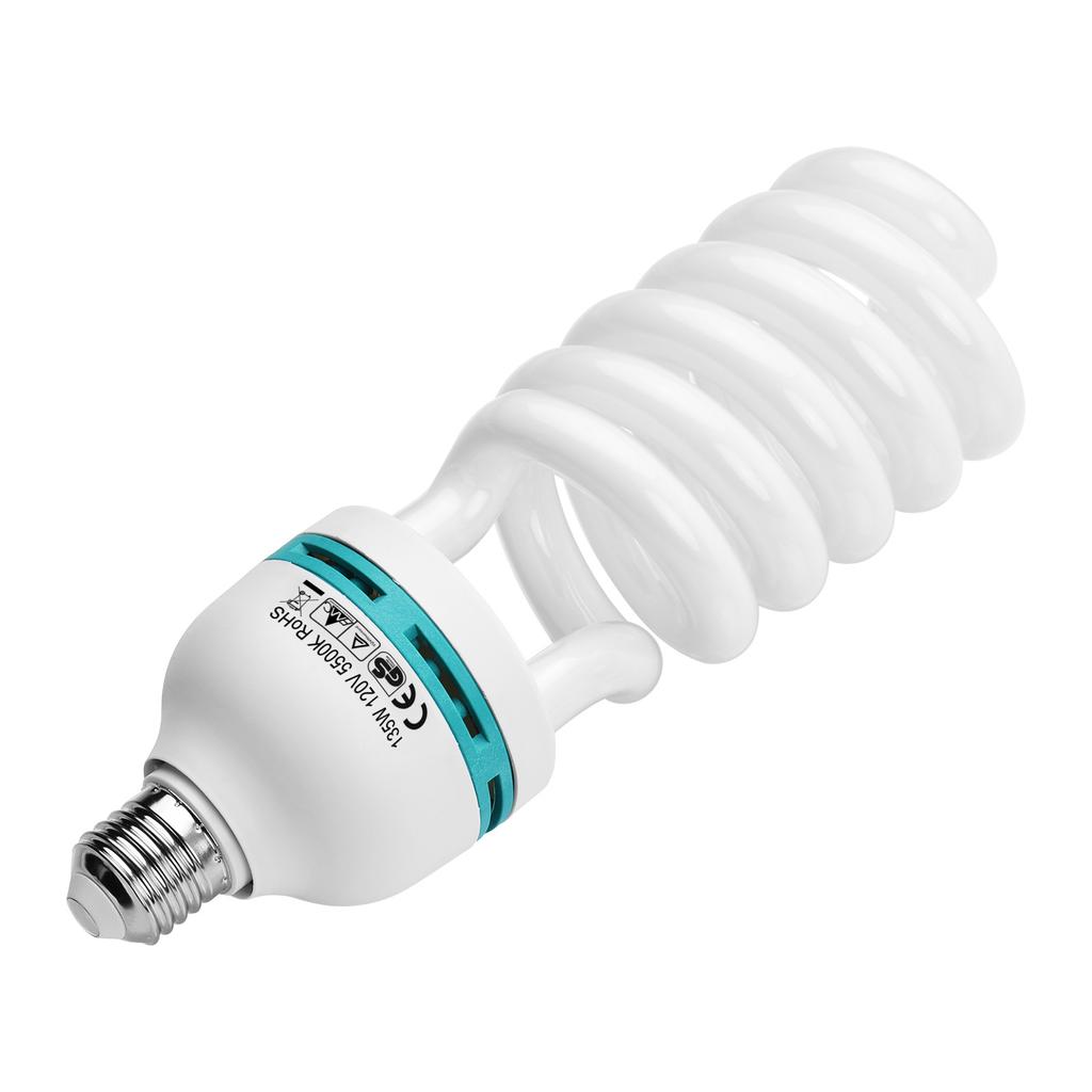 Spiral Fluorescent Light Bulb 135W 5500K Daylight E27 Socket Energy Saving for Studio Photography