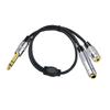 Stereo Headphone Guitar Extension Cable Cord 1/4" Male To 1/4"Female+1/8" Female Durability Audio Cable Accessories