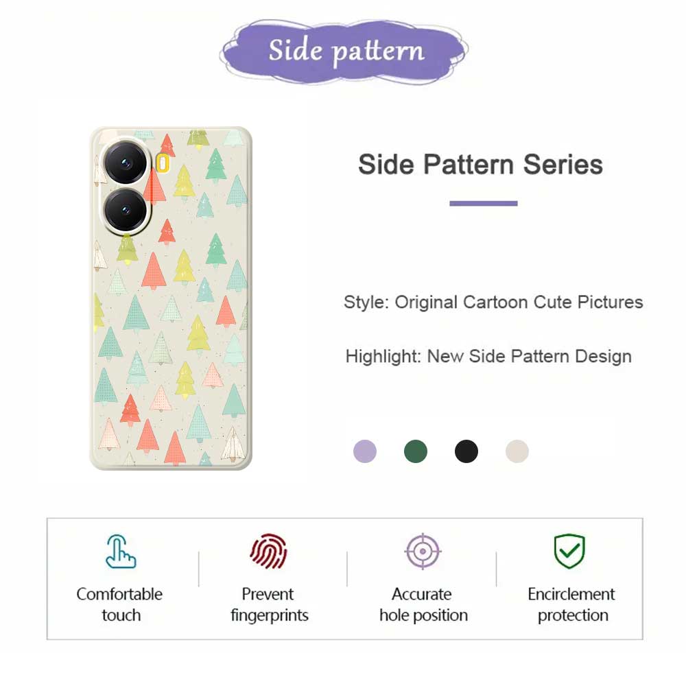 For Xiaomi Redmi Turbo 4 5G/Poco X7 Pro 5G Case Colorful Trees Pattern Printing Straight Edge TPU Phone Back Cover