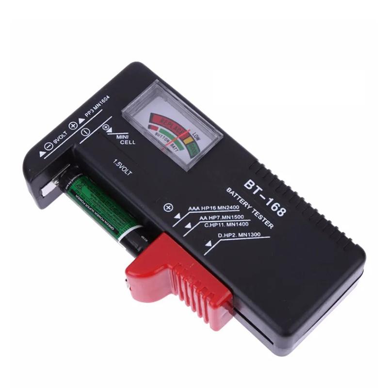 BT-168 Тестер емкости батарей AA/AAA/C/D/9V/1.5V Универсальный индикатор проверки батареек-таблеток Тестер напряжения