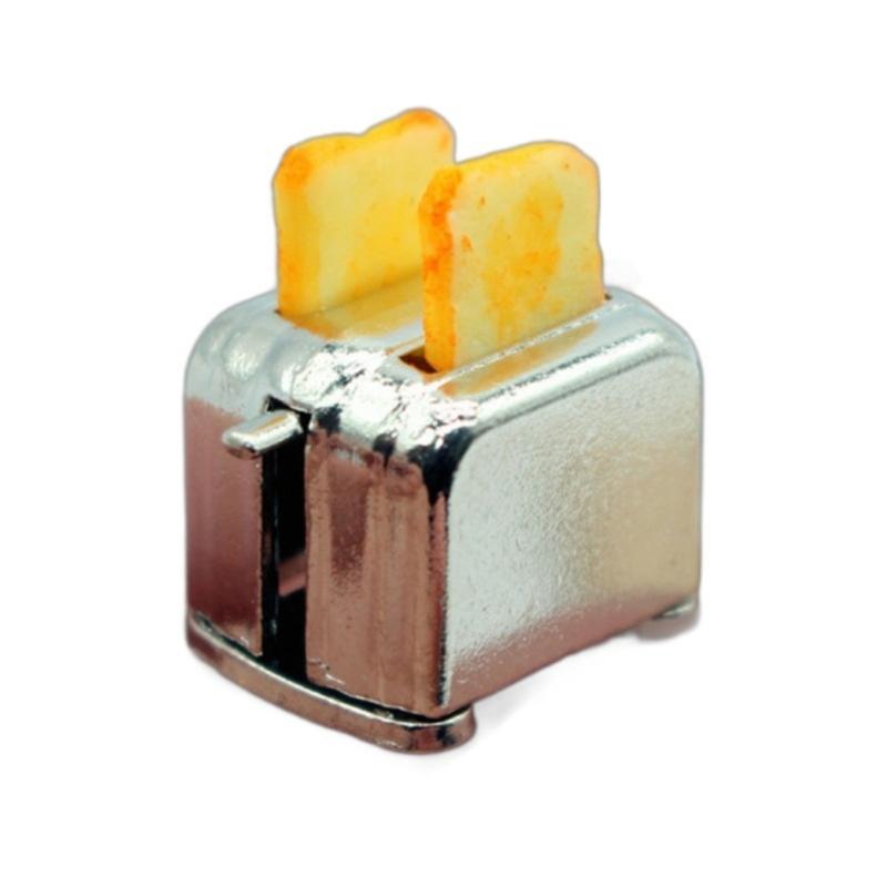 Highly Detailed Miniature Toaster with Jams Model Set Kitchen Scene Display Accessory for 1/12 Dollhouses Decoration