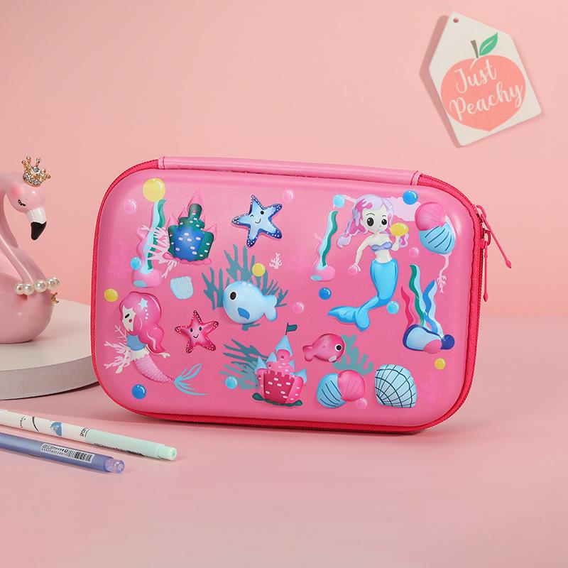 Квадратный пенал из ЭВА с рисунком - большая вместимость для студентов и взрослых