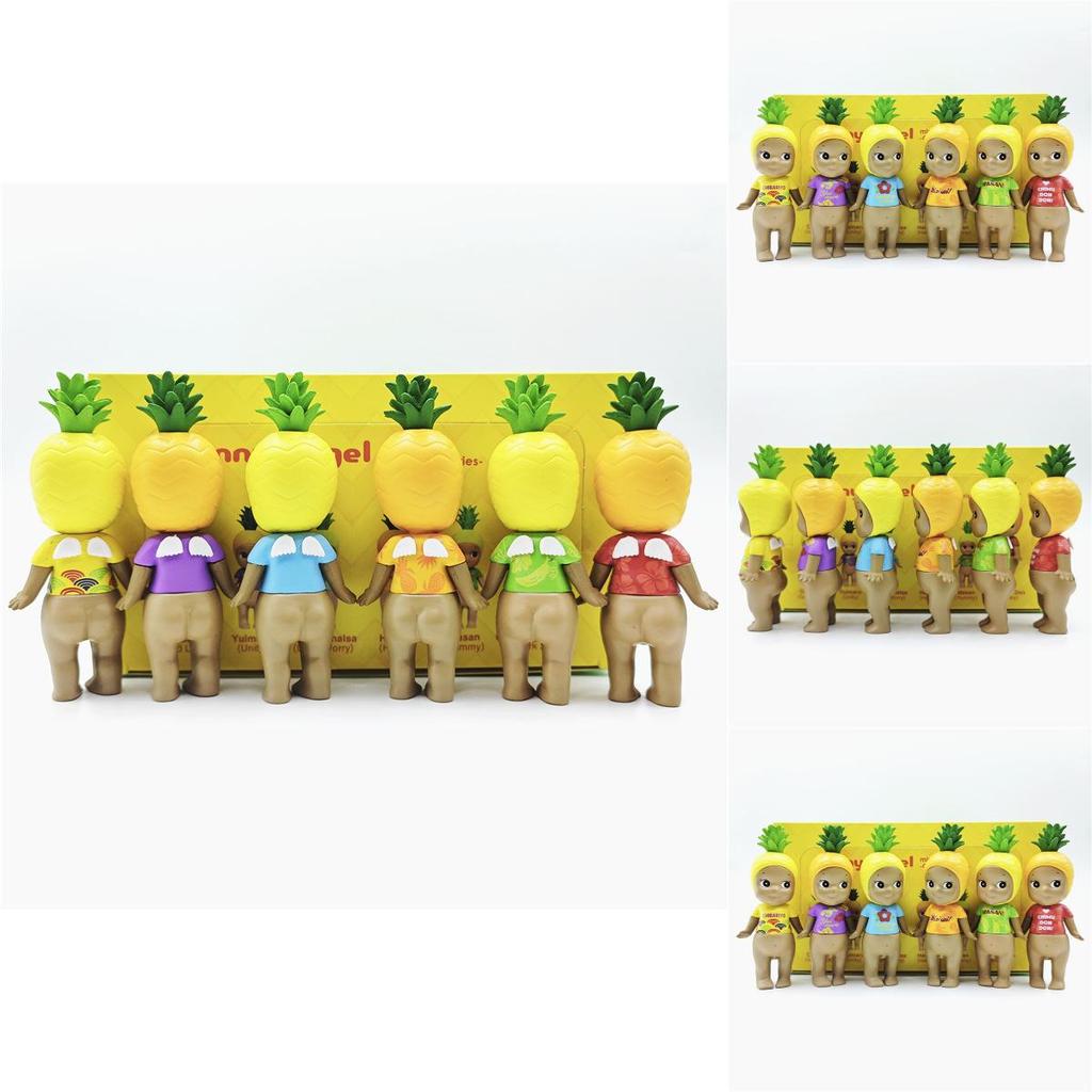 Милая кукла Черный Ангел с головой-ананасом, в наушниках и цветочной рубашке, модель-сюрприз в коробке для коллекционеров игрушек