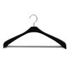 Shinko Hanger Slim Slacks Hanger with Non-Slip Stop Bar, 42cm Wide, "Reverse" Fits Jackets, Slim Stop 42, Black, Swivel Hooks, Made in Japan, 2 Hanger