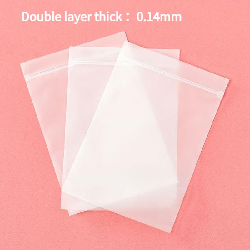 50pcs CPE Frosted Self Sealing Bag Thick Dustproof Moisture-proof Sealed Pouch Suitable for Cotton Swab Packaging Bags for Clothing and Accessories