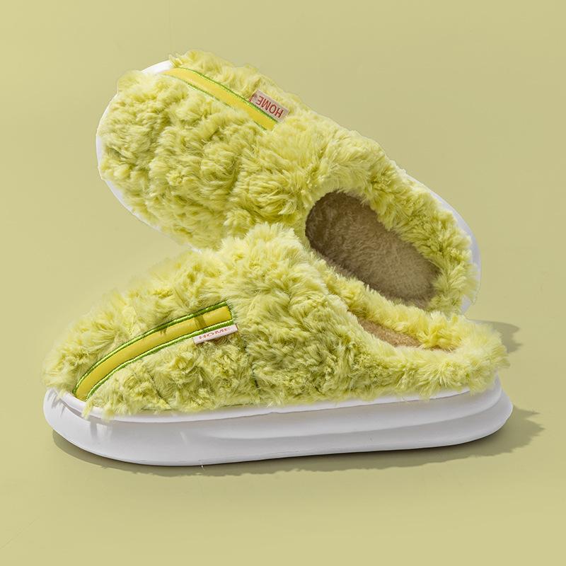 Mao Mao Slippers Autumn and Winter Indoor Home Furnishing Fleece Non-slip Plush Drag Couple Thick-soled Warm Cotton Slippers