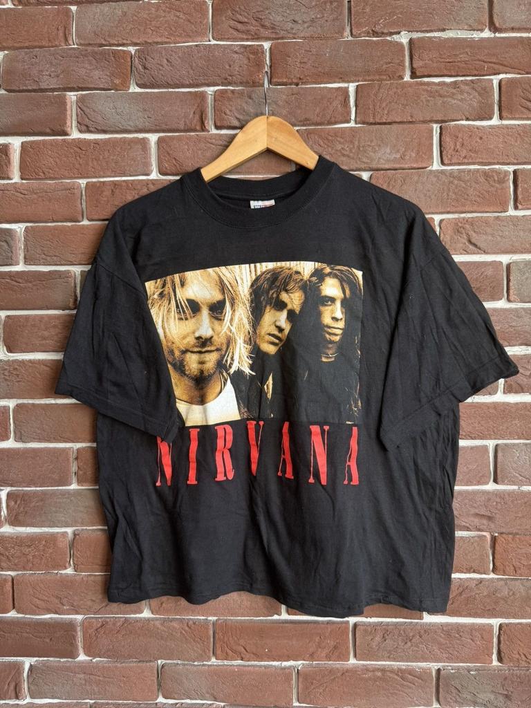 Редкая винтажная футболка 90-х Nirvana Курт Кобейн Гранж Группа фото Унисекс