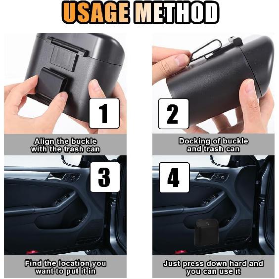 Mini Car Trash Can With Lid, Small Automotive Dustbin Garbage Container, Waterproof And Leak Resistant Car Storage Box With A Roll Of Plastic Trash