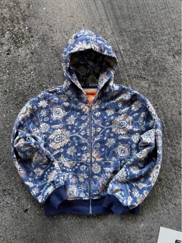 Женский кардиган-куртка с капюшоном на молнии с длинными рукавами, 3D-печать - Мода 2025