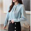 Autumn New Style Commuter Professional Shirt Design Niche Korean Long-sleeved Chiffon Pullover Top for Women