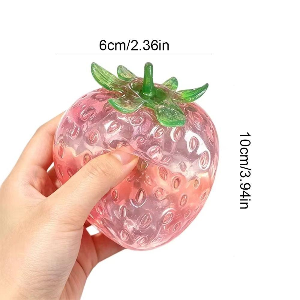 Non-Rebound Strawberry Squeeze Toy Handmade Strawberry Ball Moldable Squeeze Ball Squeezing Play