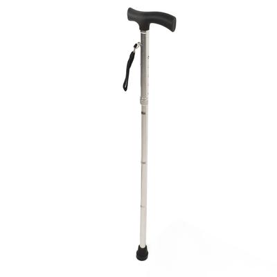 Трость 5-секционная складная из алюминиевого сплава, противоскользящая резиновая накладка, треккинговая палка, серебристая