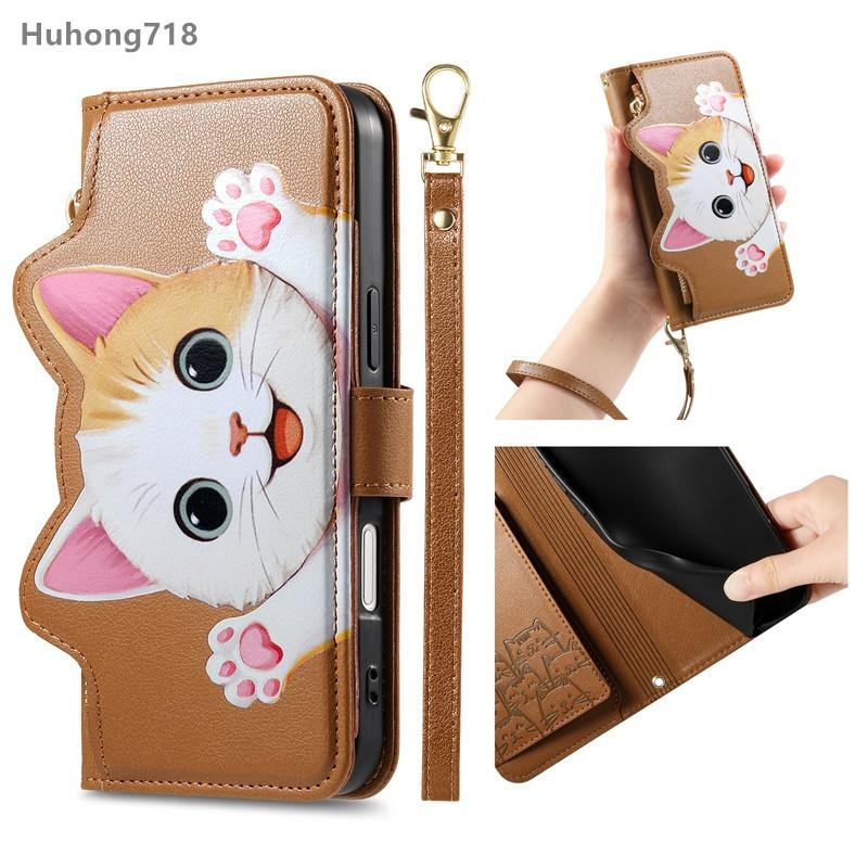 For FAirphone 5 6 Case Flip Leather Zipper Coin Purse Wallet Cover Multi Card Slots