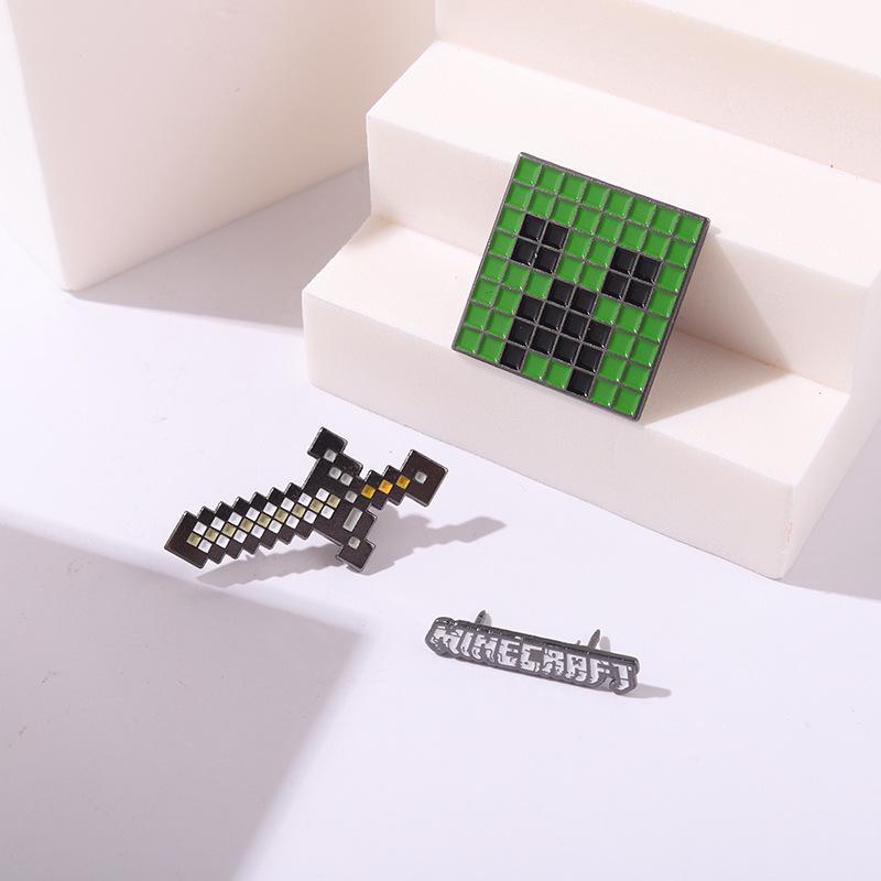 Креативная мультяшная брошь-значок Minecraft Крипер с мечом