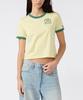 CHAMPION Women'S Sports Team Logo Cropped Ringer T-Shirt Yellow
