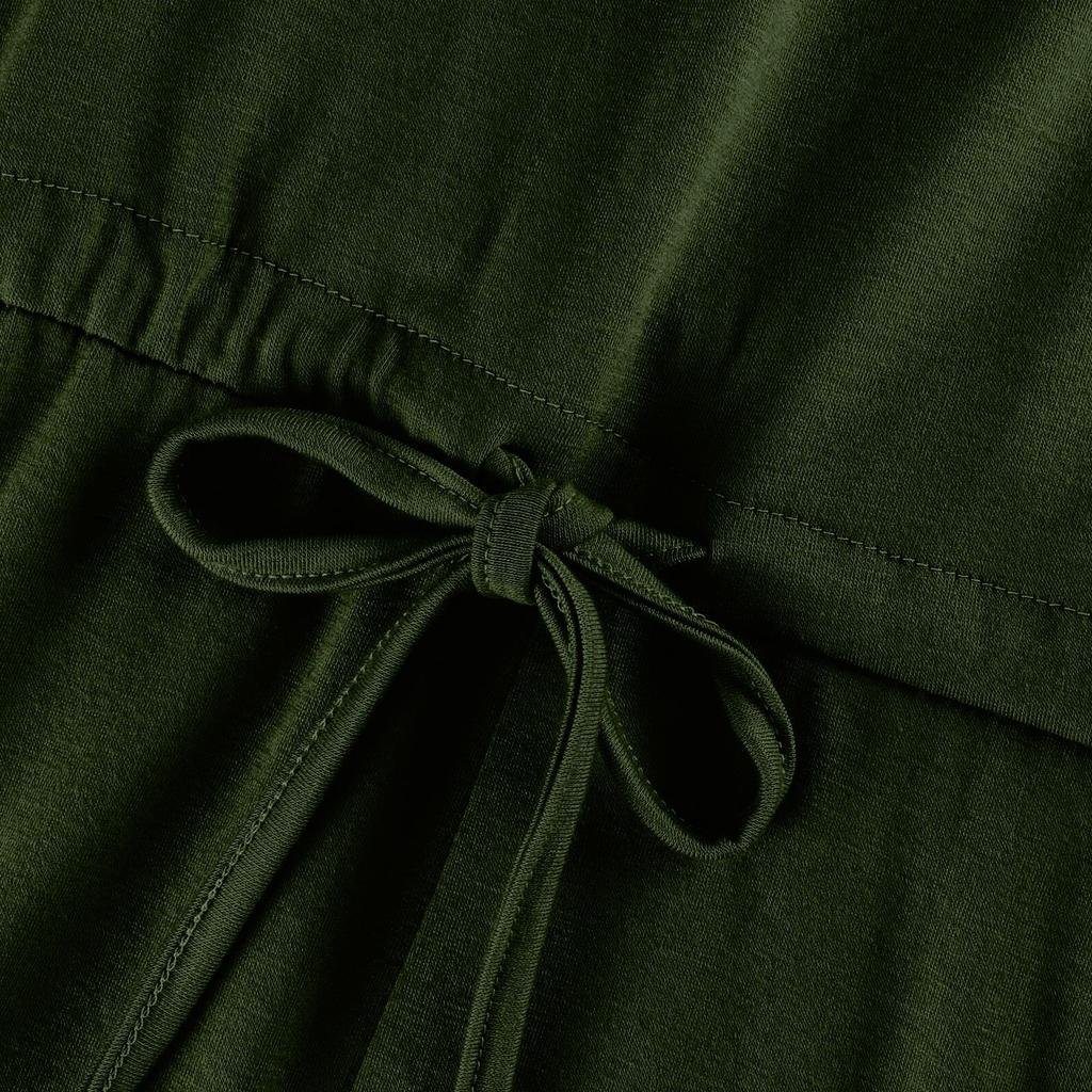 Women's Fashionable Casual Solid Color Vest With Drawstring Strap And Pocket Jumpsuit