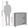 Storage Cabinet with Shelf Gray 100 x 36 x 102 cm Rattan