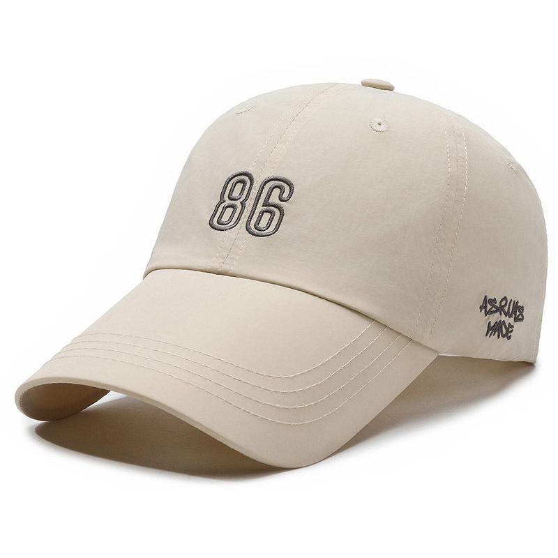 Summer Quick-Dry Breathable Mesh Embroidered Sun-Protective 6-Panel Adjustable Baseball Cap Visor Alphanumeric Text for Running