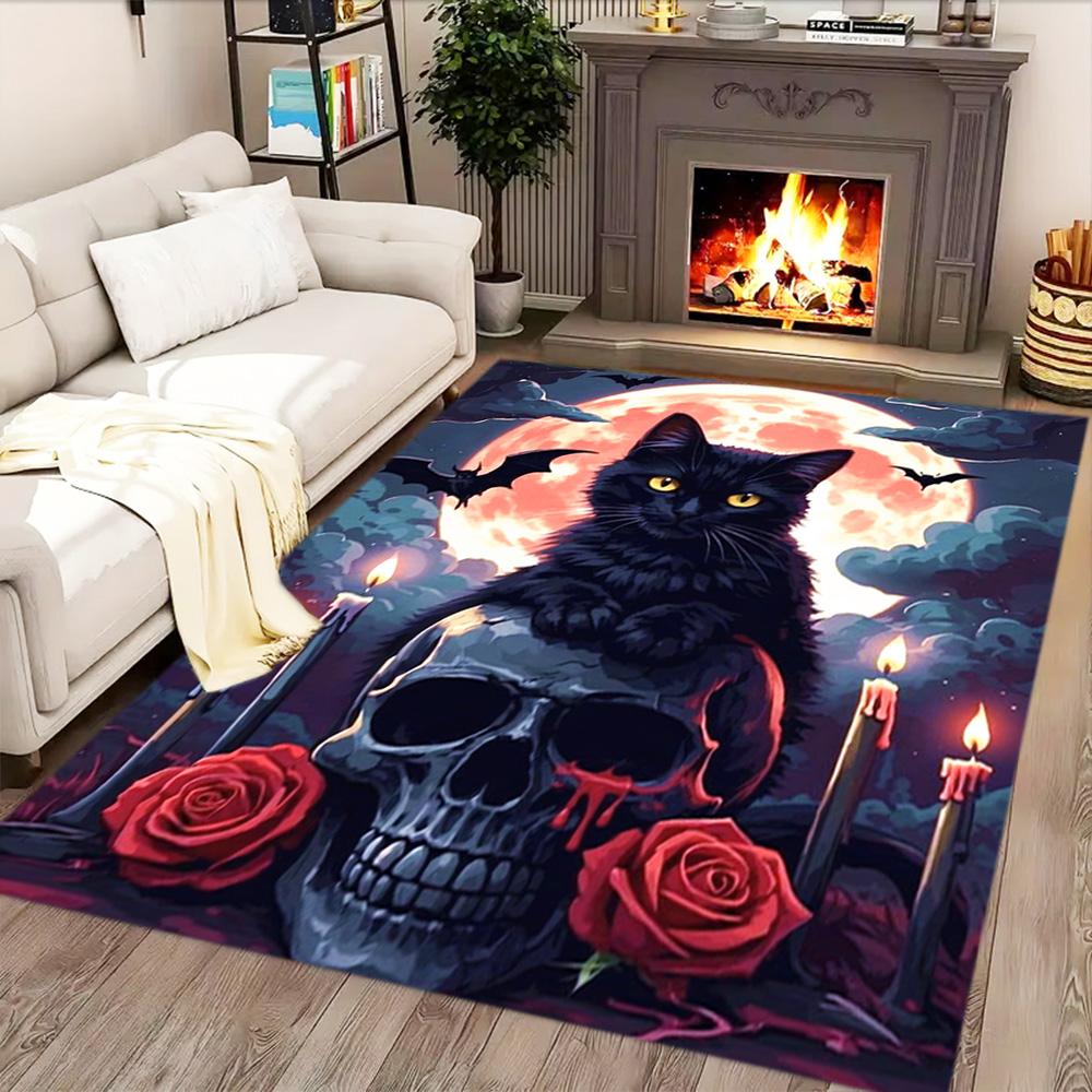 Purple Cats In Flowers for Living Room rug, BedRoom rug, Study Room rug, Hallway Decoration, Perfect for Home Decoration or Holiday Gifts