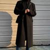 Мужской средний и длинный осенне-зимний корейский вариант свободного и утолщенного шерстяного тренча