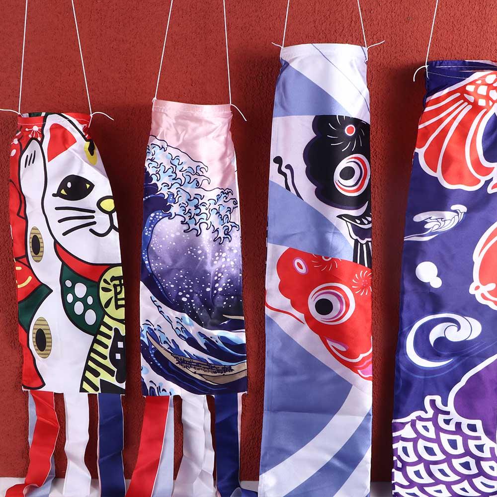 Japanese Style Yard Decor Outdoor Fish Flag Windsock Wind Chimes Hanging Decorations Carp Flag