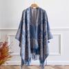 Women Luxury Imitation Cashmere Ponchos Capas Scarf Winter Men Pashmina Shawl Scarve Wrap Jacquard Femme Thick Blanket Stole