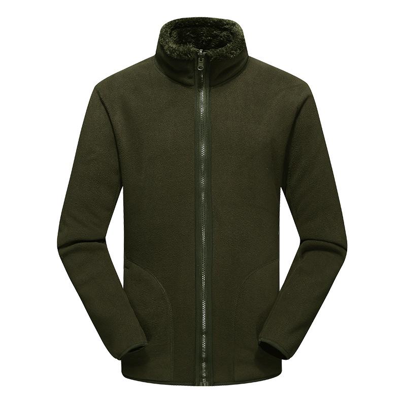 Унисекс флисовая толстая куртка - подкладка из кораллового флиса для осени и зимы