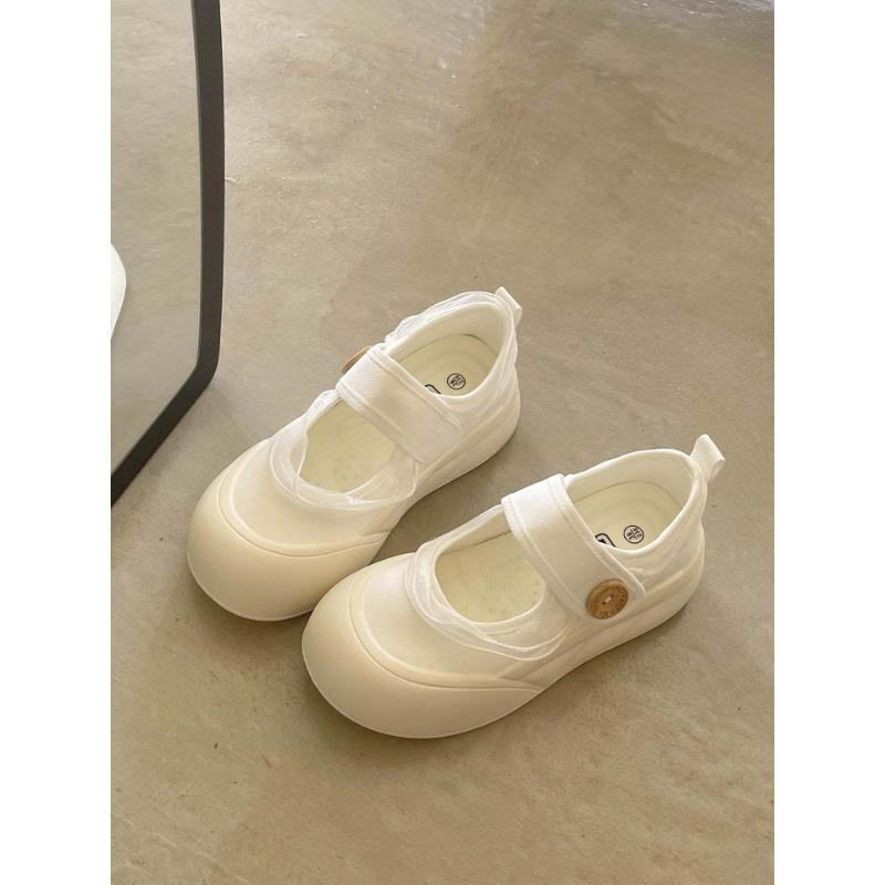 Women S White Lace Velcro Platform Mary Jane Sneakers For Students