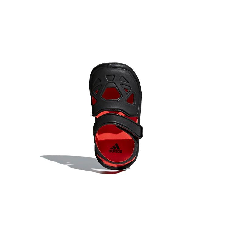 adidas Neo FORTASWIM Искусственная кожа Удобные Низкие Детские Кроссовки Черно-Красные Для Младенцев и Малышей CQ0089