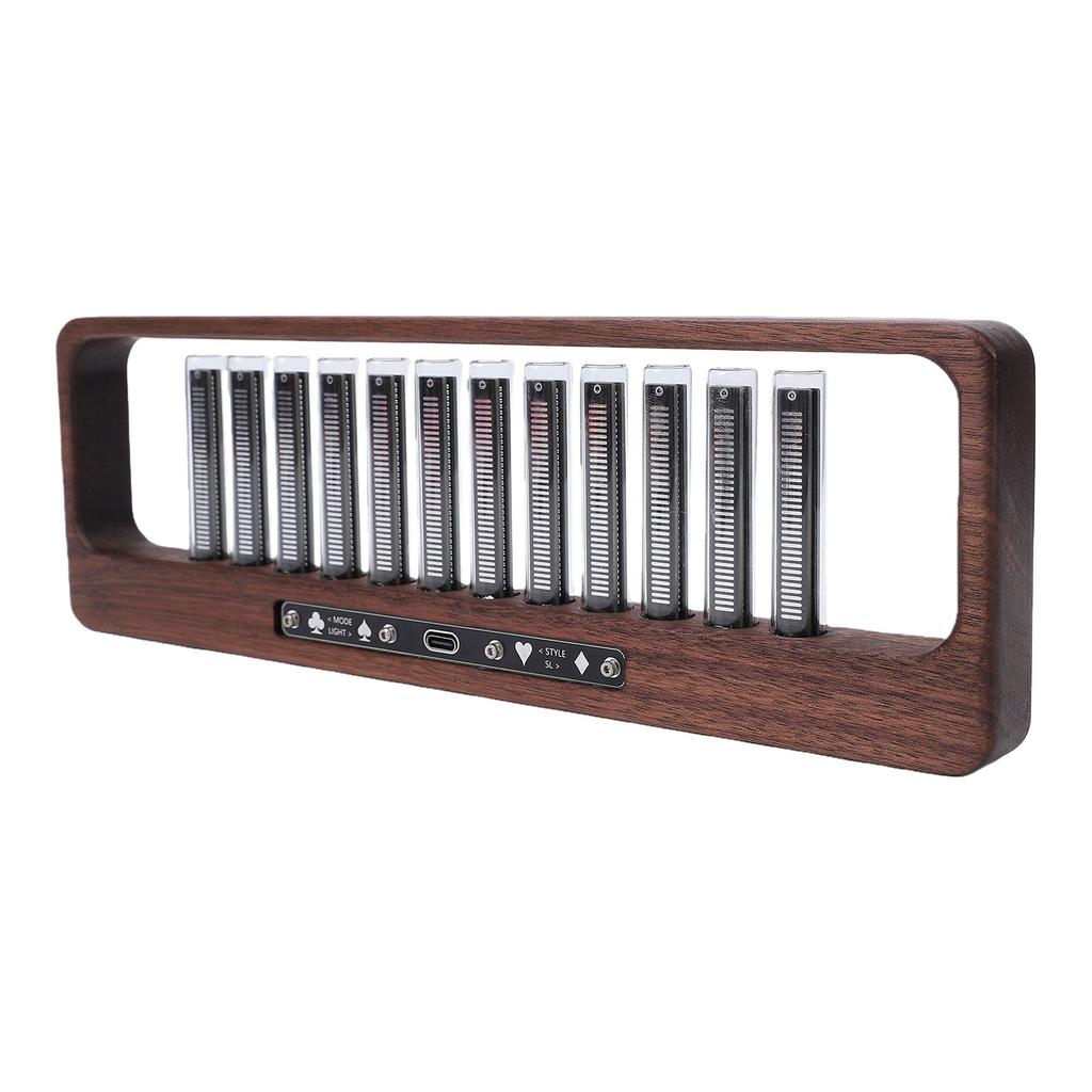 LED Music Spectrum Display High Sensitivity Home Audio Spectrum Analyzer Display with 12 LED Light Tubes Adjustable