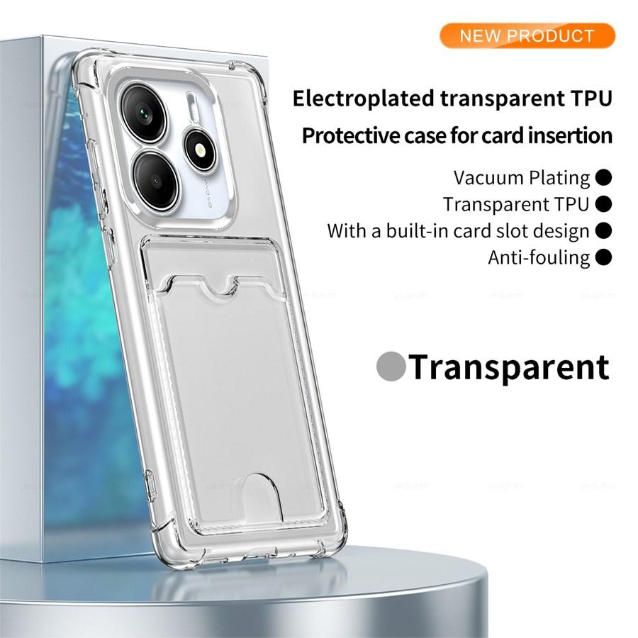 Покрытие Противоударный Силиконовый Прозрачный Чехол Для Xiaomi Redmi Note 14S 12S 11S 14 5G 11 12 13 Pro Plus 14C 12T 11T 13T 14T Poco X5 M6 X6 C75 C65 Крышка для Карты